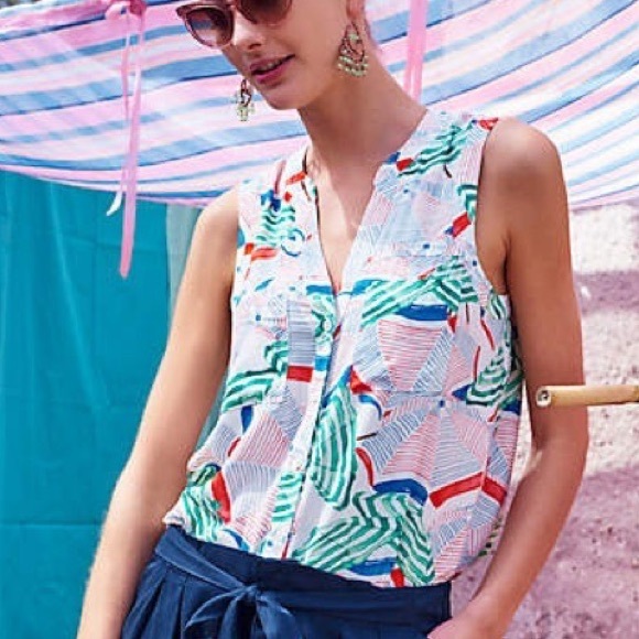 Maeve Tops - Maeve Sunseeker Sleeveless Tank in Umbrella Print